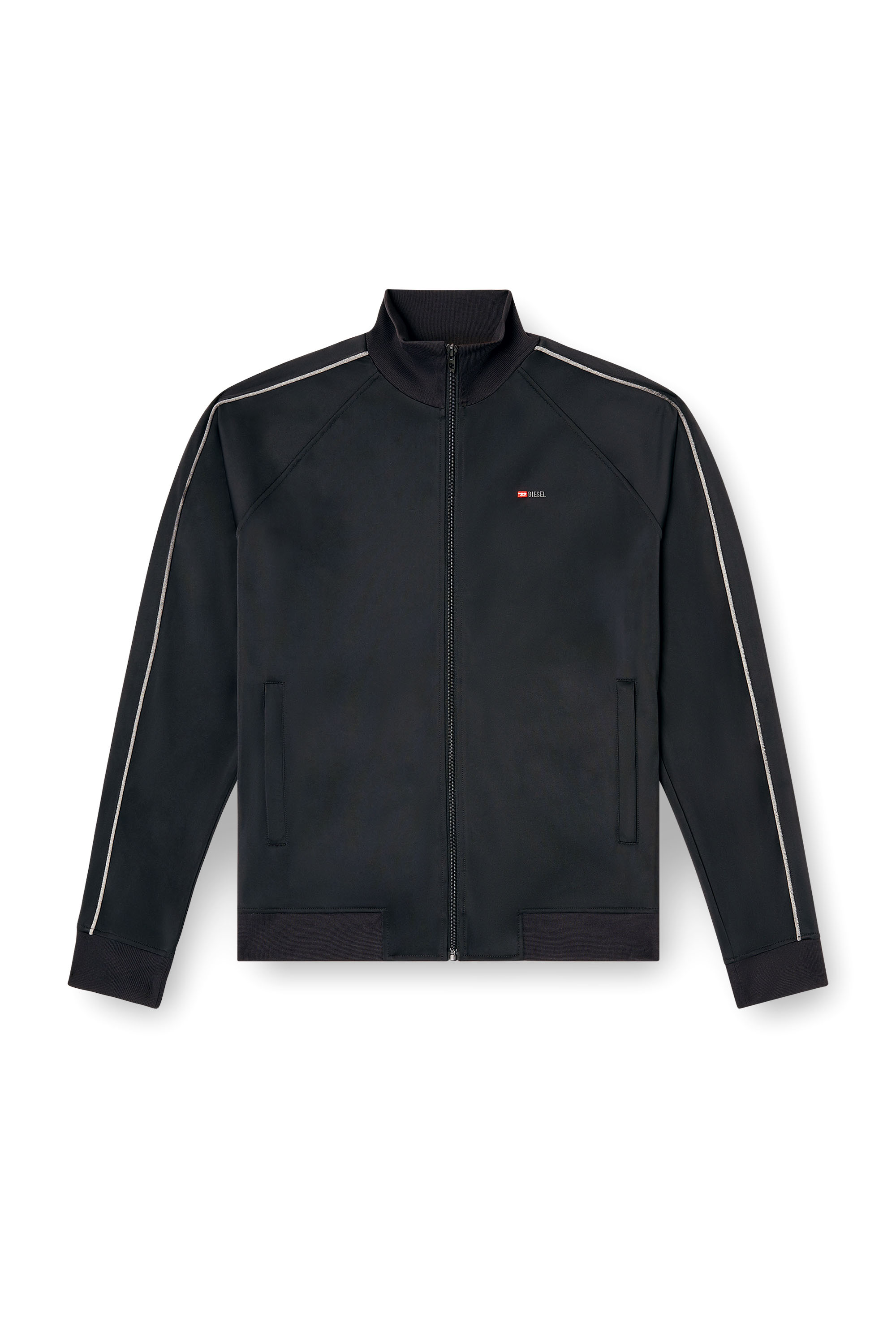 Diesel - S-RARMERO, Man's Track jacket with micro-logo embroidery in Black - 3