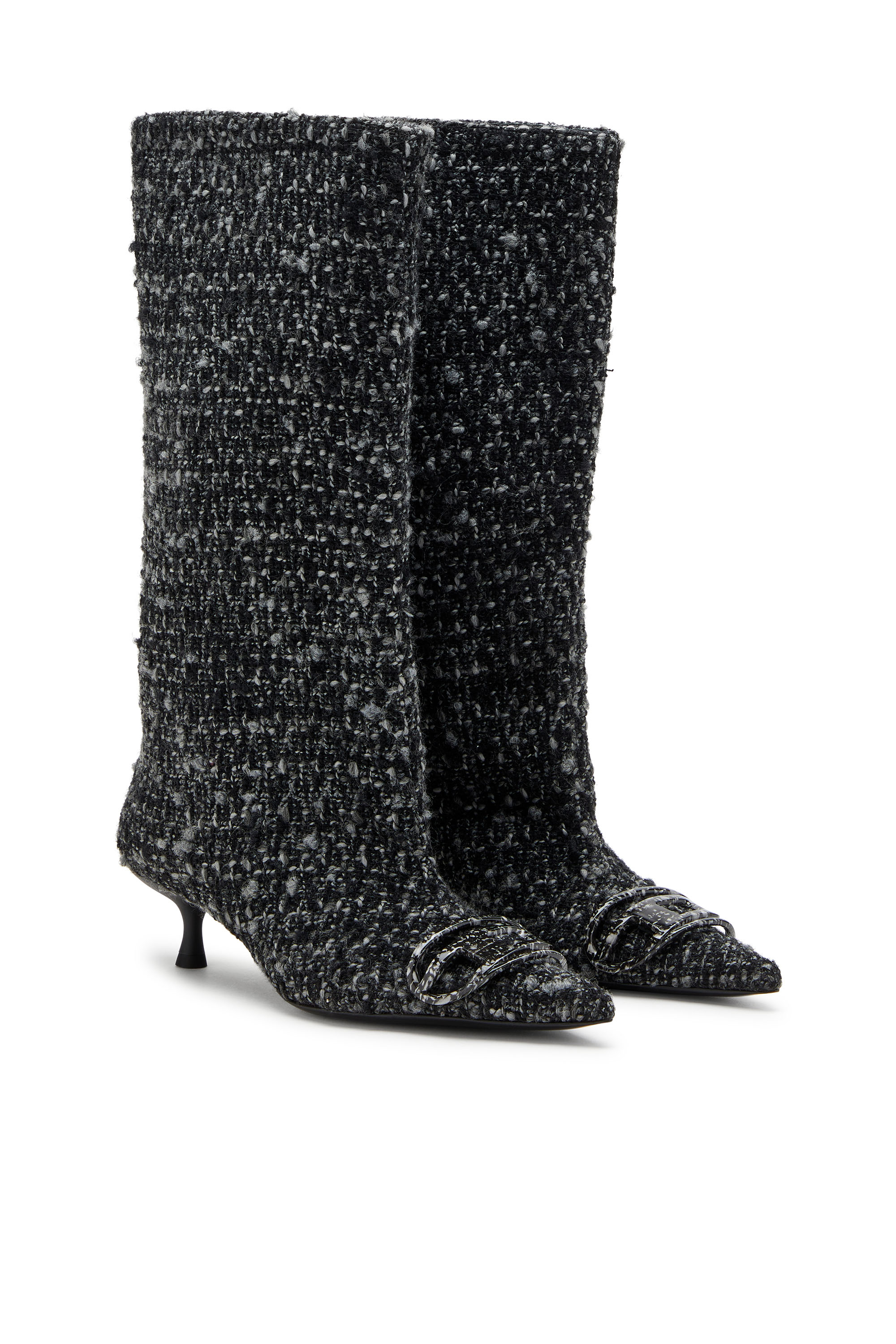 Diesel - D-VENUS 40 KB TUBE, Woman's D-Venus-Bouclé  knee-high boots in Black - 2